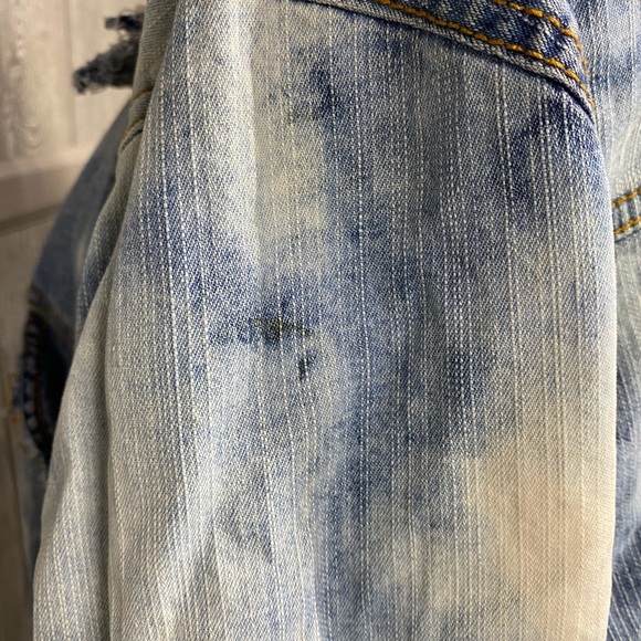 Distressed Bleached Jean Jacket 18w Ashley Stewart - Picture 8 of 10